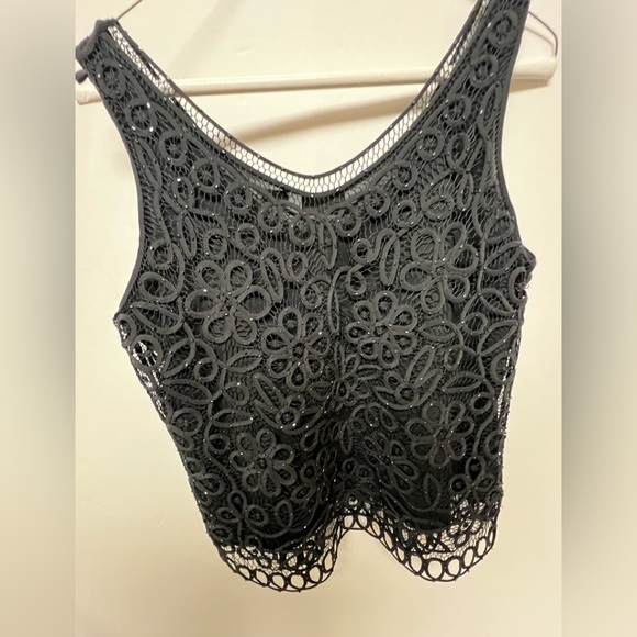 SIGRID OLSEN BLACK SILK BEADED HAND KNITTED DRESSY TOP. SIZE MEDIUM. GORGEOUS - Picture 5 of 7